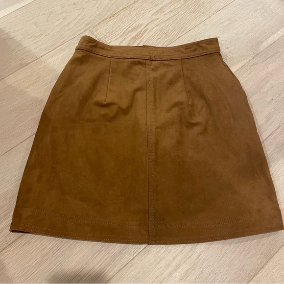 Abercrombie suede brown button up skirt - Picture 3 of 3